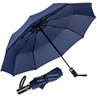 Newdora Paraguas Plegable Automático Impermeable 10 Armazones de Metal Compacto Resistencia contra Viento para Viaje…